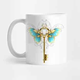 Golden Key with Butterfly Wings ( Gold key ) Mug